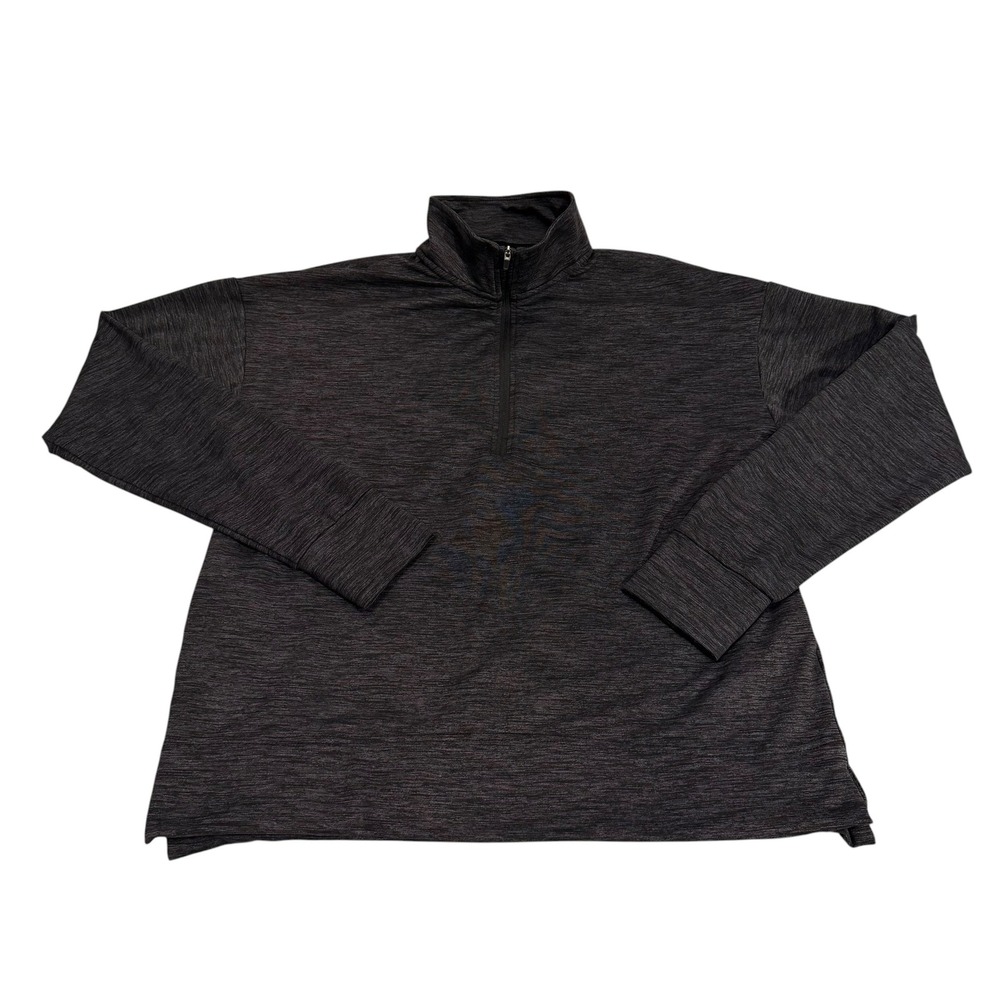 Running Room Womens Quarter Zip Pullover Charcoal‎ Grey Heathered Top